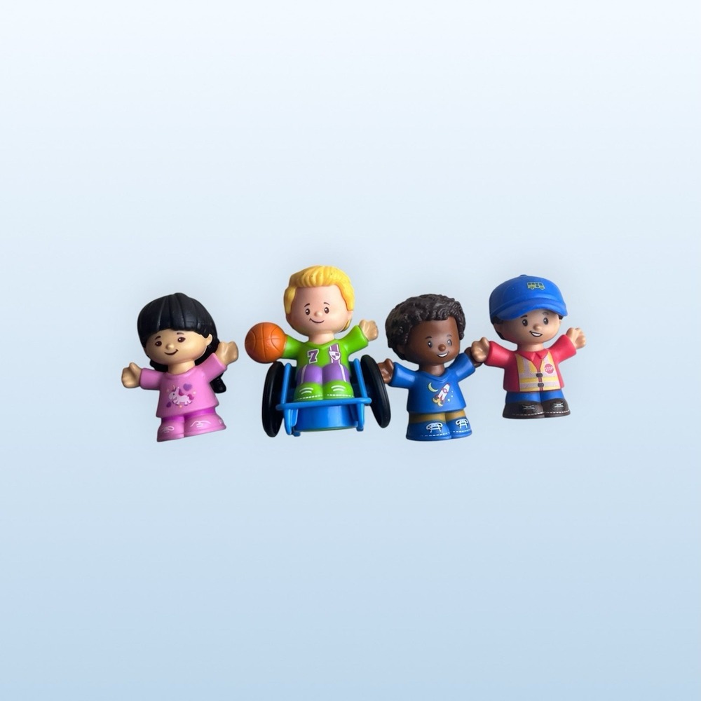 Little People Figures Lot 4 Kids Wheelchair Basketball Boy Girl Fisher Price